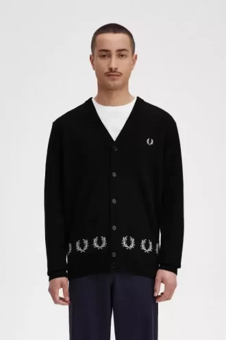 Cardigan bărbătesc cu bordură Laurel Wreath