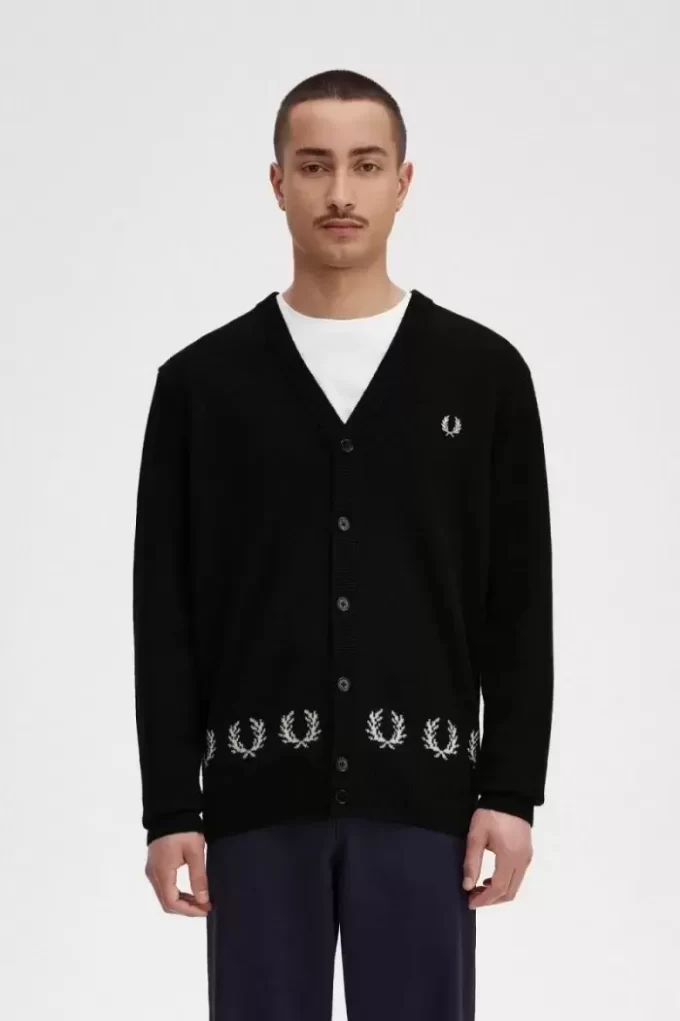Cardigan bărbătesc cu bordură Laurel Wreath Cardigan bărbătesc cu bordură Laurel Wreath