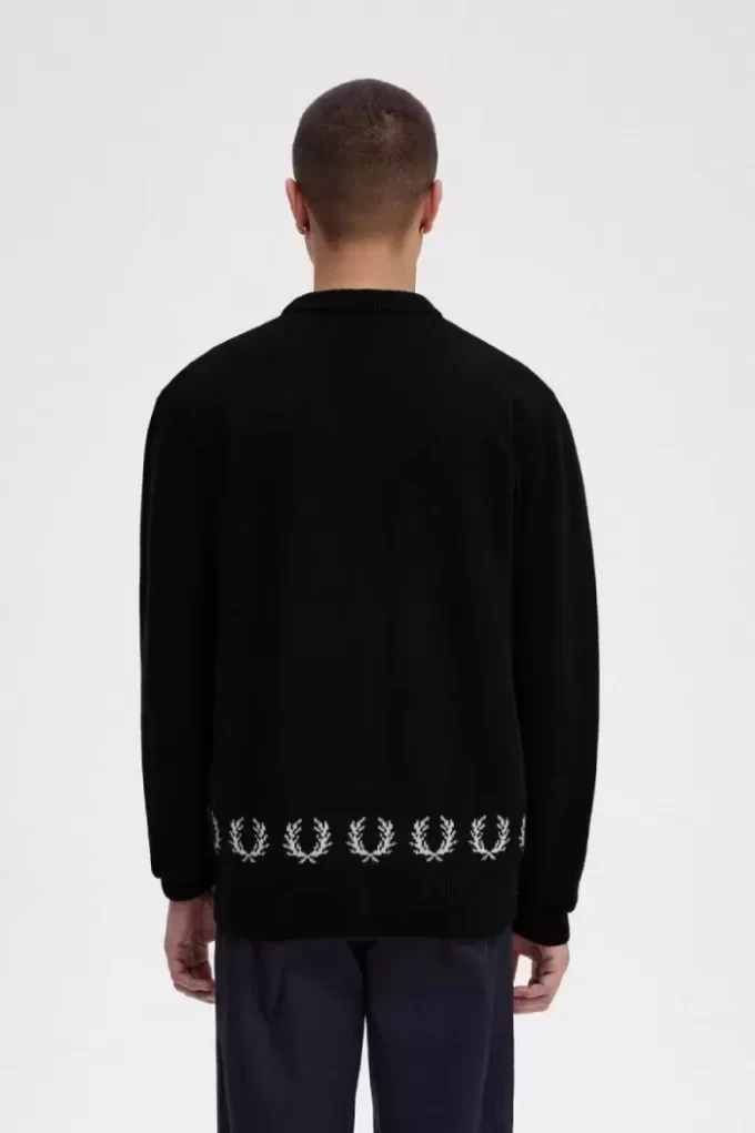 Cardigan bărbătesc cu bordură Laurel Wreath Cardigan bărbătesc cu bordură Laurel Wreath