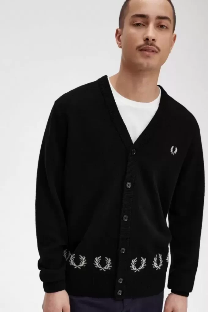 Cardigan bărbătesc cu bordură Laurel Wreath Cardigan bărbătesc cu bordură Laurel Wreath