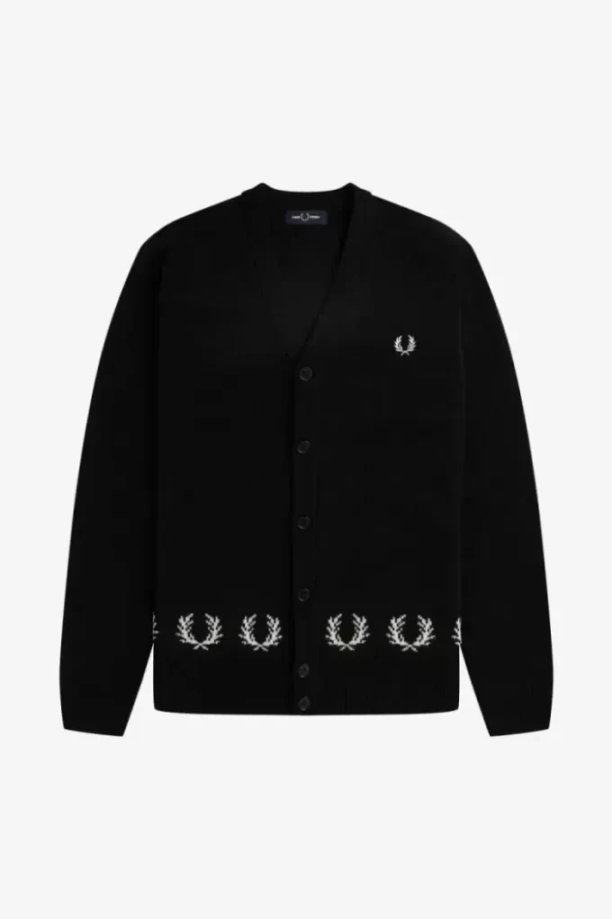 Cardigan bărbătesc cu bordură Laurel Wreath Cardigan bărbătesc cu bordură Laurel Wreath