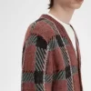 Cardigan bărbătesc cu model tartan Glitch Cardigan bărbătesc cu model tartan Glitch