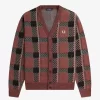 Cardigan bărbătesc cu model tartan Glitch Cardigan bărbătesc cu model tartan Glitch