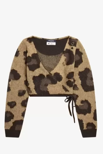 Cardigan cu imprimeu leopard pentru femei