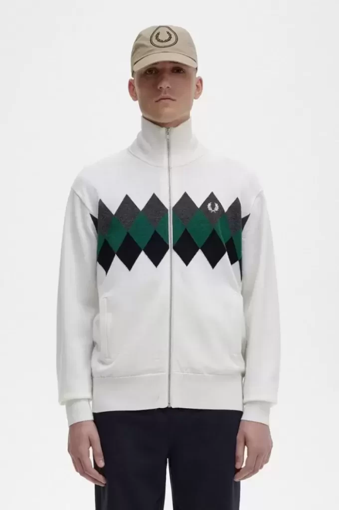 Cardigan Diamond Intarsia pentru bărbați Cardigan Diamond Intarsia pentru bărbați