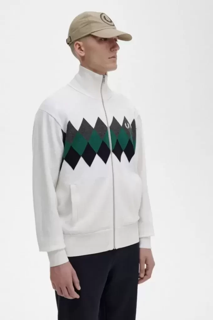 Cardigan Diamond Intarsia pentru bărbați Cardigan Diamond Intarsia pentru bărbați