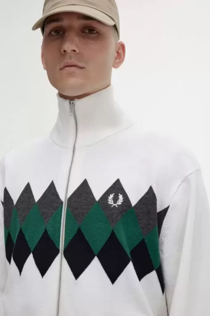 Cardigan Diamond Intarsia pentru bărbați Cardigan Diamond Intarsia pentru bărbați