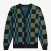 Cardigan Glitch Chequerboard pentru bărbați Cardigan Glitch Chequerboard pentru bărbați