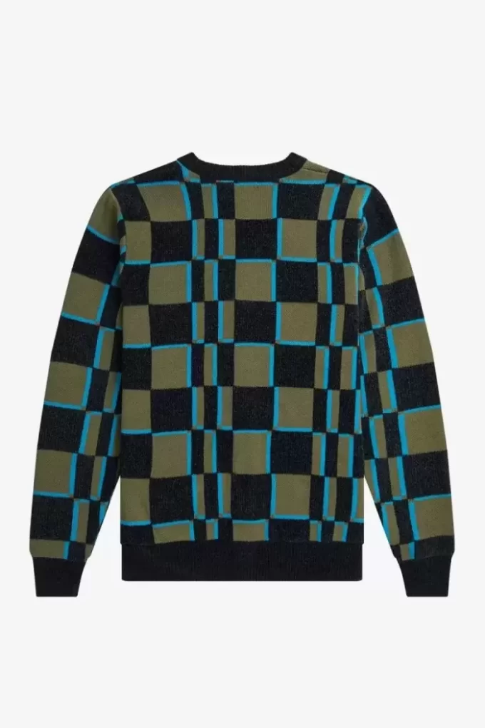 Cardigan Glitch Chequerboard pentru bărbați Cardigan Glitch Chequerboard pentru bărbați