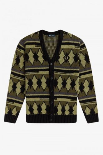 Cardigan gros din jacquard tricotat