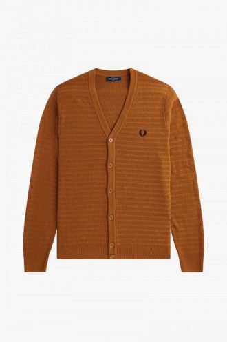 Cardigan texturat cu model chevron, tricotaje