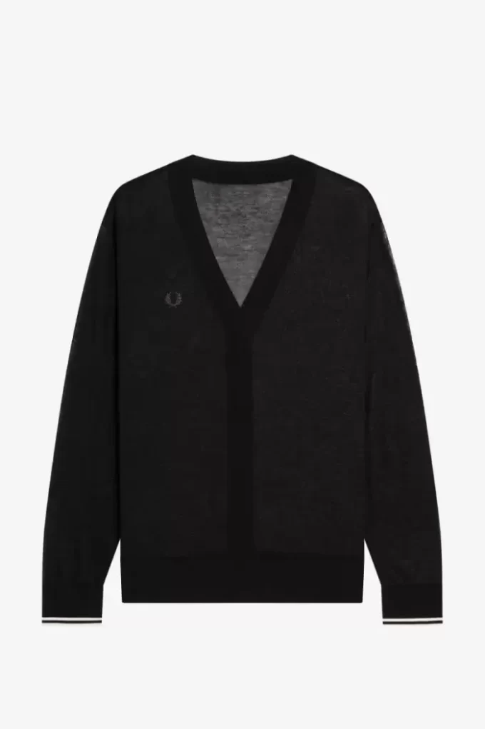 Cardigan transparent cu decolteu în V pentru femei Cardigan transparent cu decolteu în V pentru femei