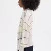 Cardigan tricotat cu dungi și deschidere pentru femei Cardigan tricotat cu dungi și deschidere pentru femei