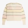 Cardigan tricotat cu dungi și deschidere pentru femei Cardigan tricotat cu dungi și deschidere pentru femei