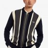 Cardigan tricotat cu fermoar și dungi Cardigan tricotat cu fermoar și dungi