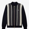 Cardigan tricotat cu fermoar și dungi Cardigan tricotat cu fermoar și dungi