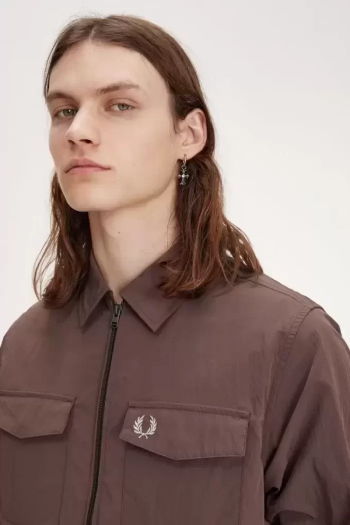Cămașă cu fermoar Fred Perry pentru bărbați Cămașă cu fermoar Fred Perry pentru bărbați