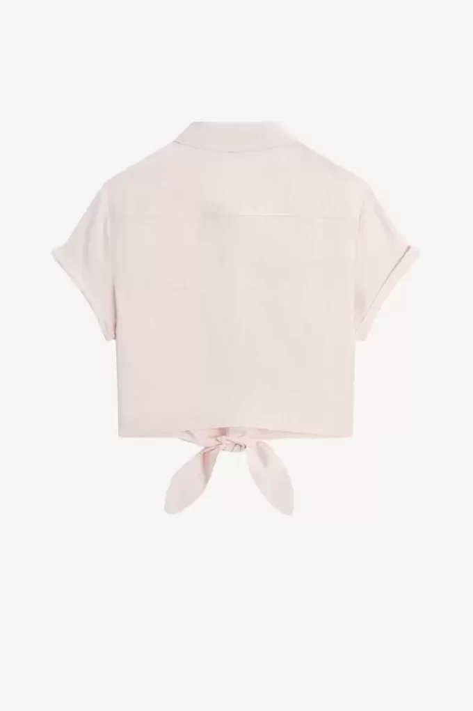 Cămașă de damă cu nodă în față și broderie Cămașă de damă cu nodă în față și broderie