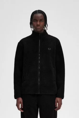 Hanorace cu fermoar Borg Fleece pentru bărbați