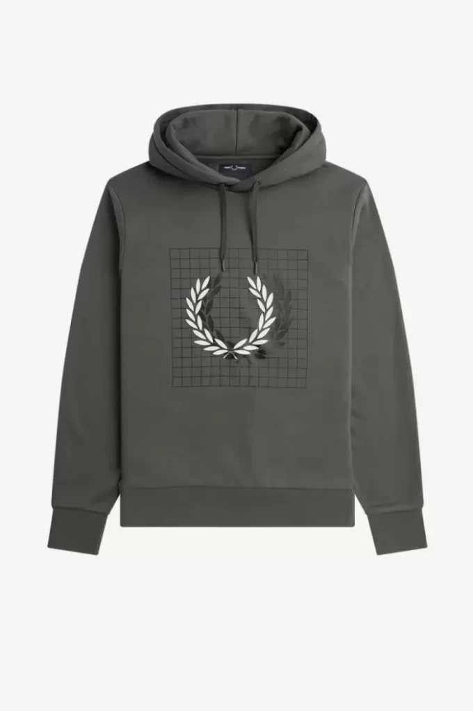 Hanorace cu glugă pentru bărbați cu imprimeu Laurel Wreath Grid Hanorace cu glugă pentru bărbați cu imprimeu Laurel Wreath Grid