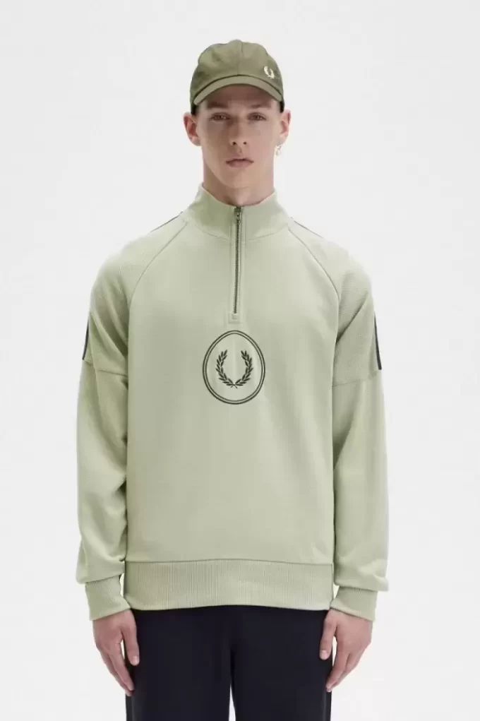 Hanorace pentru bărbați cu fermoar pe jumătate, cu logo-ul Circle Branding Hanorace pentru bărbați cu fermoar pe jumătate, cu logo-ul Circle Branding