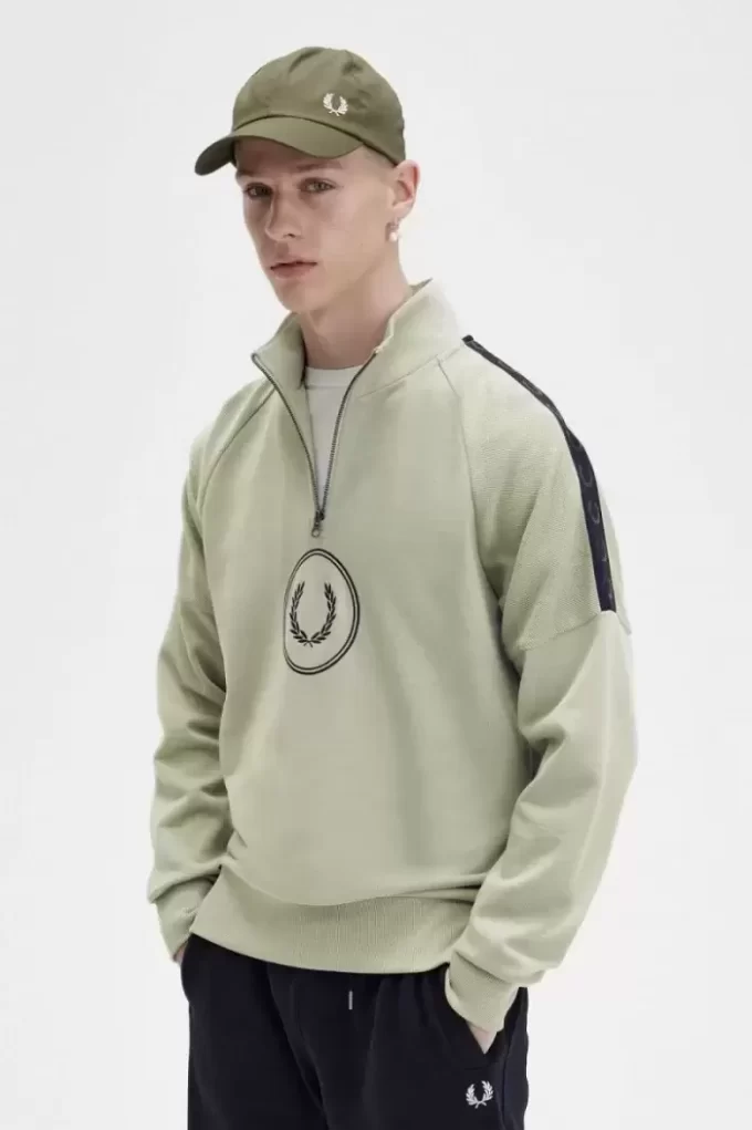 Hanorace pentru bărbați cu fermoar pe jumătate, cu logo-ul Circle Branding Hanorace pentru bărbați cu fermoar pe jumătate, cu logo-ul Circle Branding
