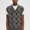 Maieuri tricotate cu model tartan glitch pentru bărbați Maieuri tricotate cu model tartan glitch pentru bărbați