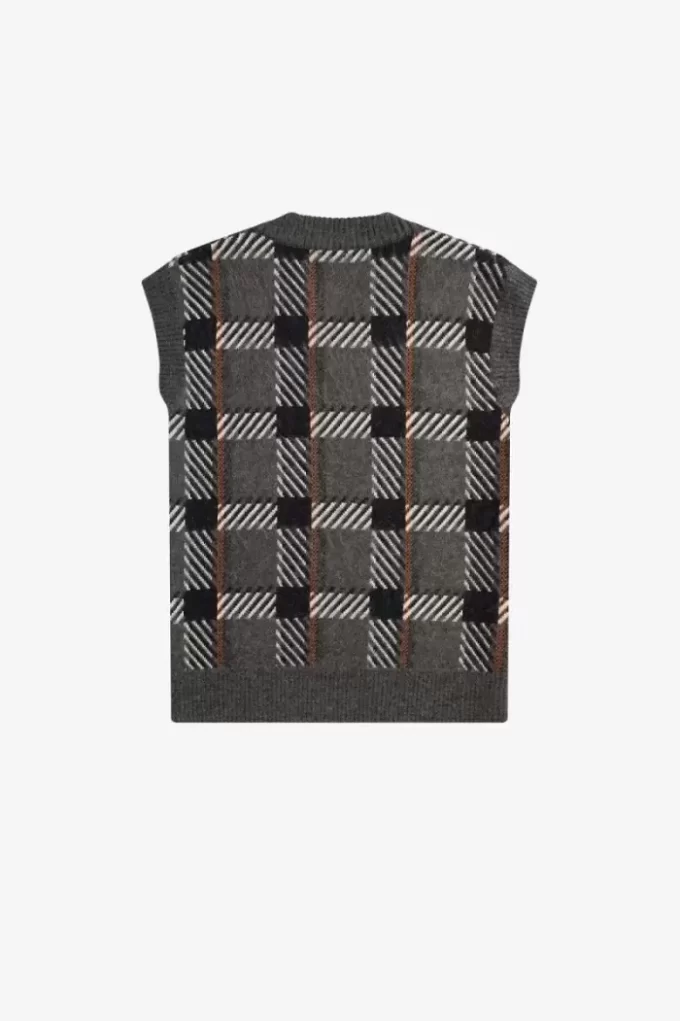 Maieuri tricotate cu model tartan glitch pentru bărbați Maieuri tricotate cu model tartan glitch pentru bărbați