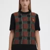 Maieuri tricotate cu model tartan Glitch pentru femei Maieuri tricotate cu model tartan Glitch pentru femei