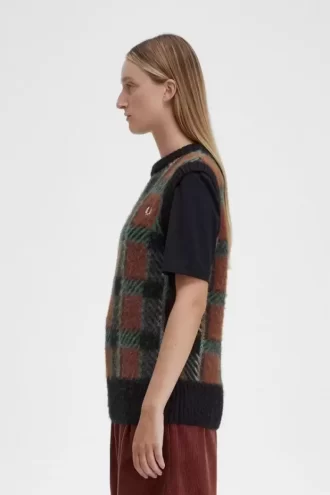 Maieuri tricotate cu model tartan Glitch pentru femei Maieuri tricotate cu model tartan Glitch pentru femei