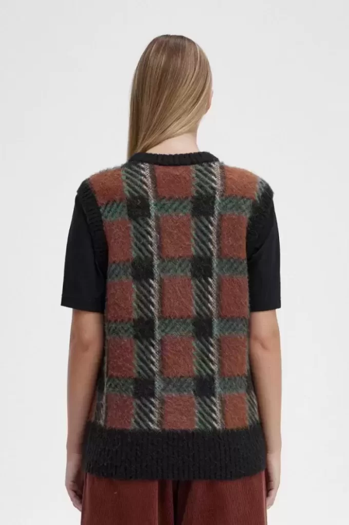 Maieuri tricotate cu model tartan Glitch pentru femei Maieuri tricotate cu model tartan Glitch pentru femei