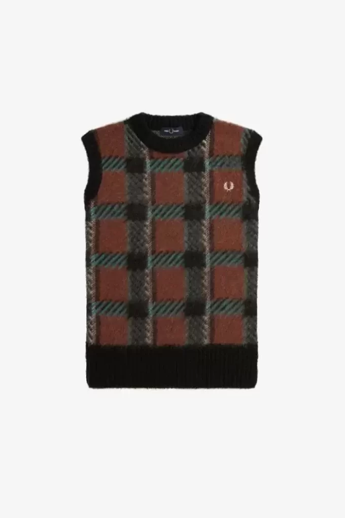 Maieuri tricotate cu model tartan Glitch pentru femei Maieuri tricotate cu model tartan Glitch pentru femei