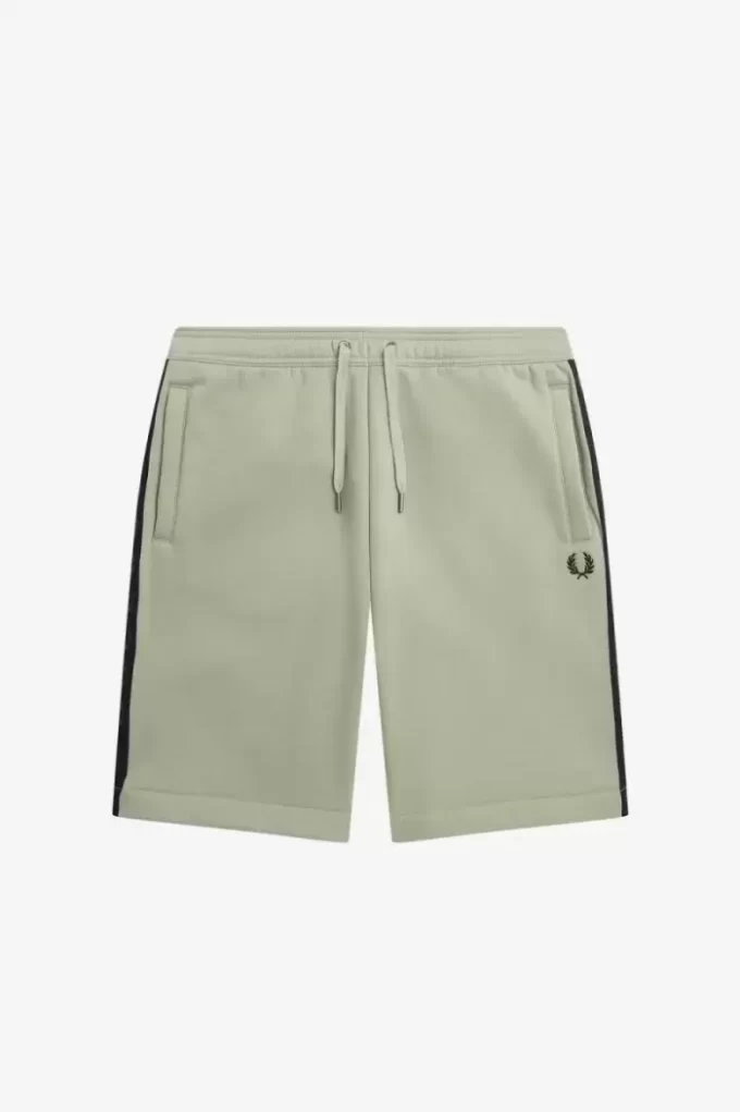 Pantaloni scurți de trening cu bandă în relief pentru bărbați Pantaloni scurți de trening cu bandă în relief pentru bărbați
