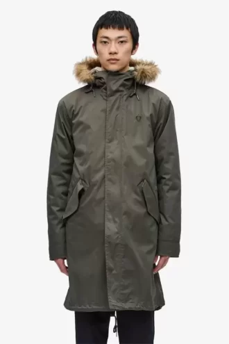 Parka pentru bărbați cu fermoar