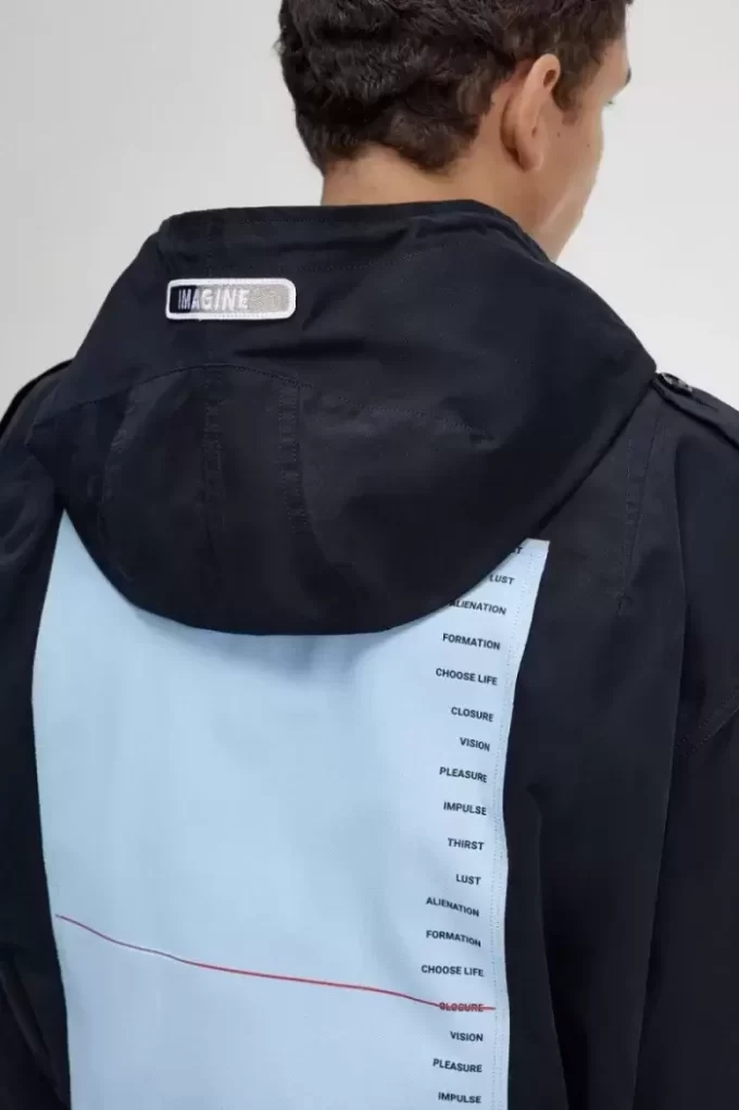 Parka pentru bărbați cu imprimeu petic Parka pentru bărbați cu imprimeu petic