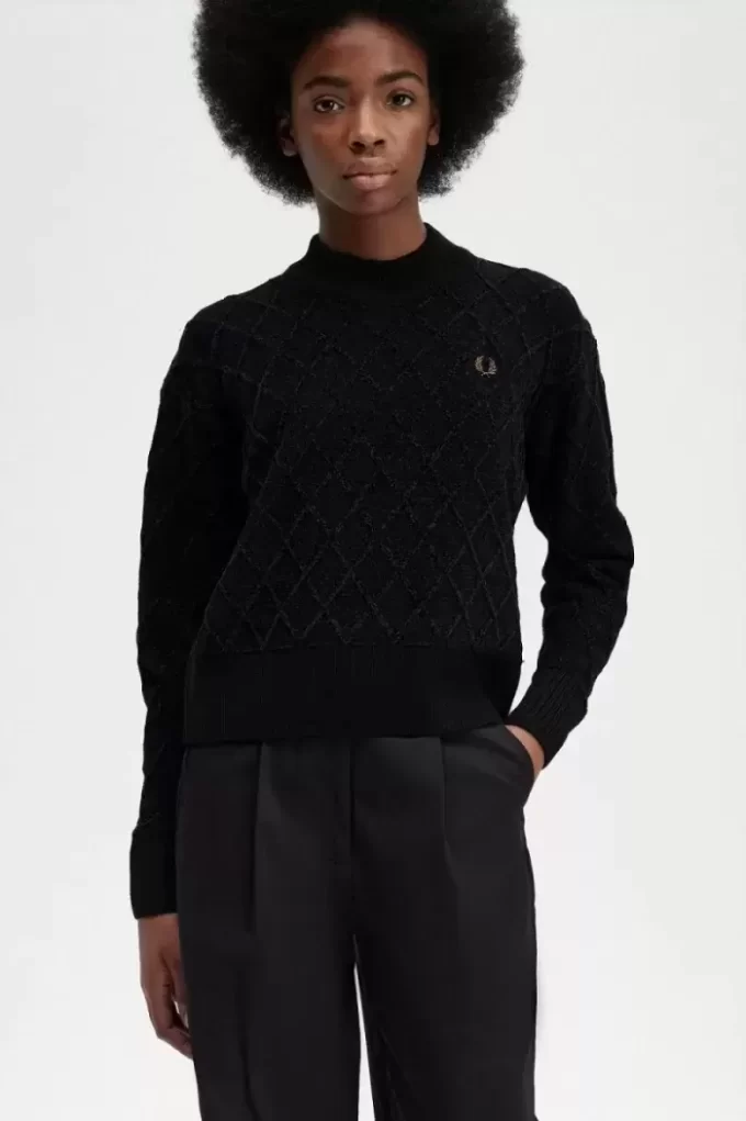 Pulover Chenille Grid pentru femei