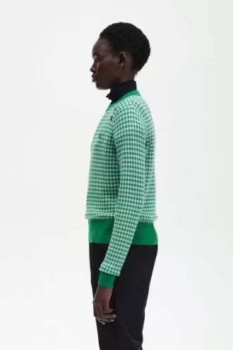 Pulover cu imprimeu Gingham pentru femei