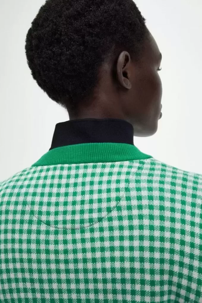 Pulover cu imprimeu Gingham pentru femei Pulover cu imprimeu Gingham pentru femei