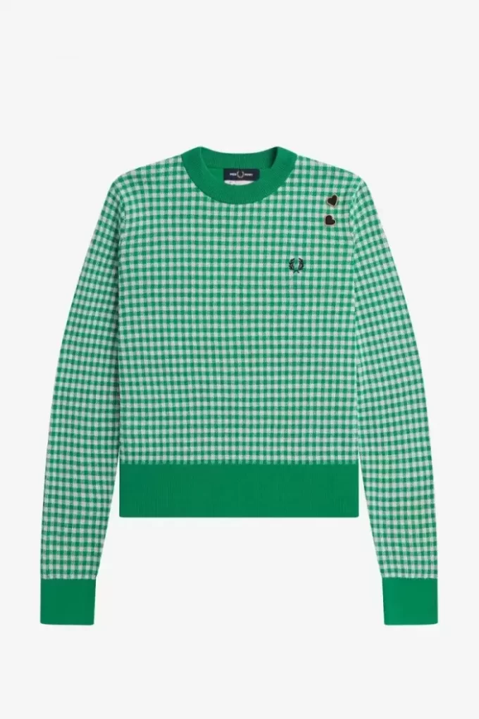 Pulover cu imprimeu Gingham pentru femei Pulover cu imprimeu Gingham pentru femei
