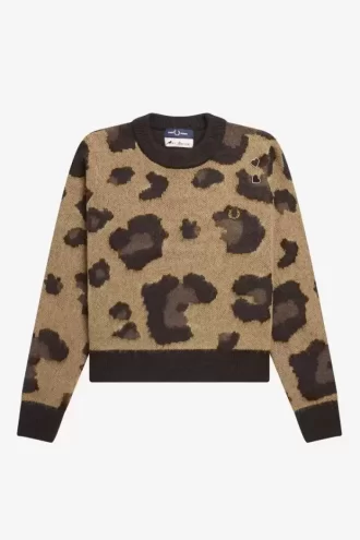 Pulover cu imprimeu leopard pentru femei