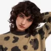 Pulover cu imprimeu leopard pentru femei Pulover cu imprimeu leopard pentru femei