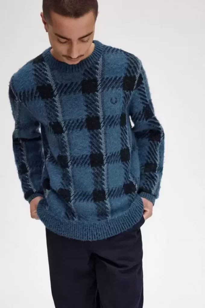 Pulover Glitch Tartan pentru bărbați Pulover Glitch Tartan pentru bărbați