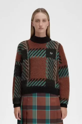 Pulover Glitch Tartan pentru femei