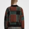 Pulover Glitch Tartan pentru femei Pulover Glitch Tartan pentru femei