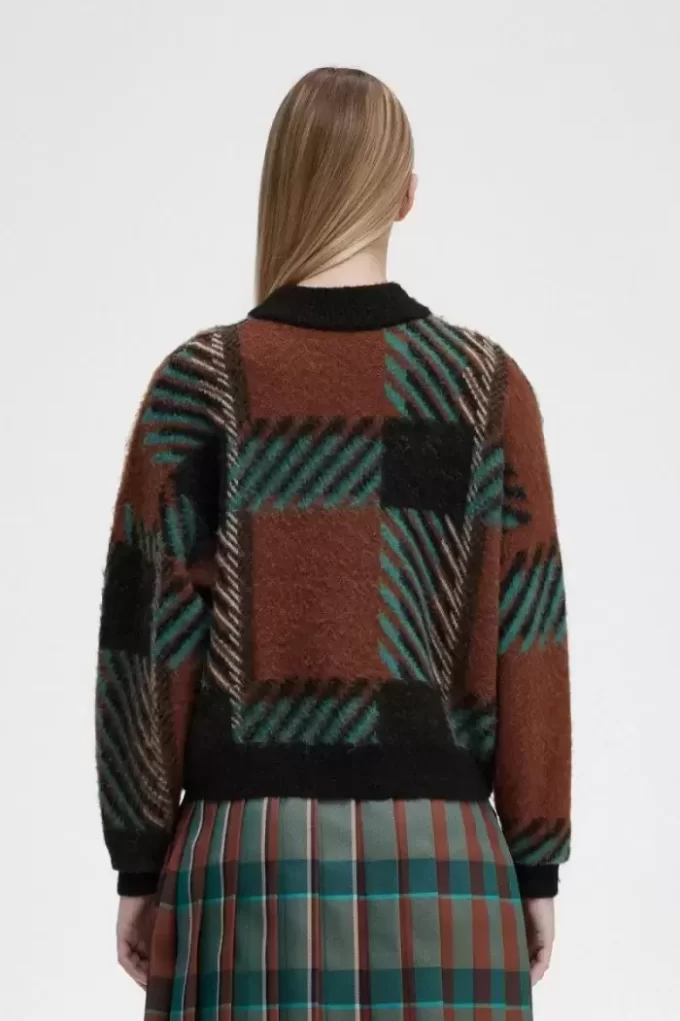 Pulover Glitch Tartan pentru femei Pulover Glitch Tartan pentru femei