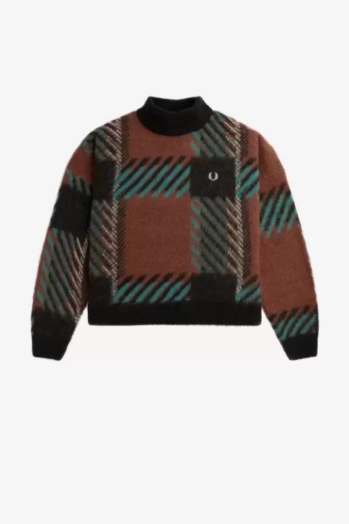 Pulover Glitch Tartan pentru femei Pulover Glitch Tartan pentru femei