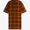 Rochie cămașă tartan cu tiv în trepte Rochie cămașă tartan cu tiv în trepte
