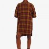 Rochie cămașă tartan cu tiv în trepte Rochie cămașă tartan cu tiv în trepte