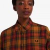 Rochie cămașă tartan cu tiv în trepte Rochie cămașă tartan cu tiv în trepte