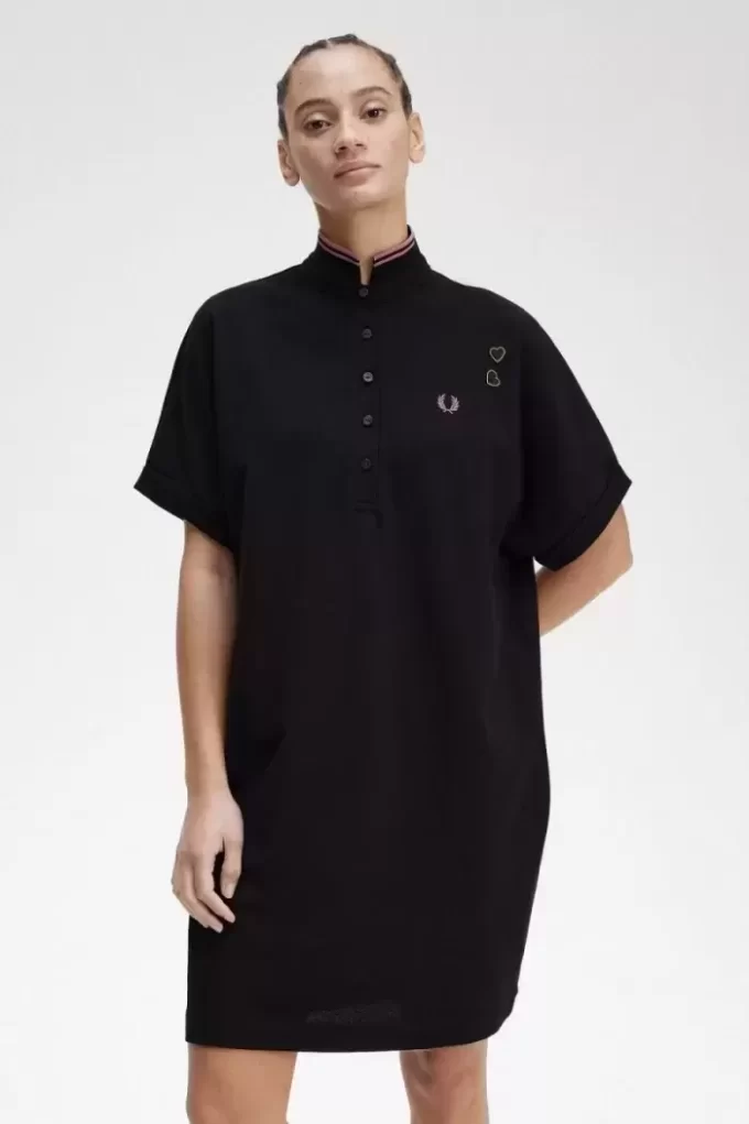 Rochie de damă cu cămașă piqué și vârfuri